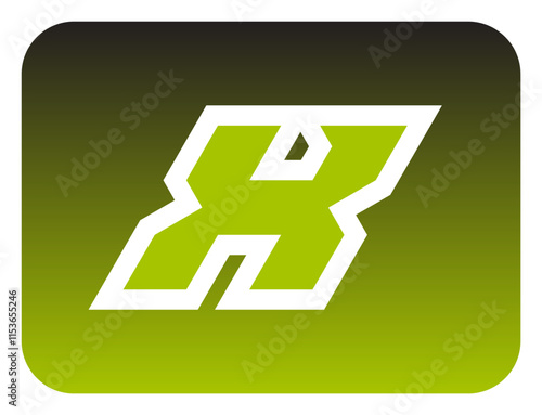 The bold slanted "X" letter logo sharp corners is made from a basic triangle shape. A modern and futuristic logo that shows speed, courage and masculinity. Perfect for display fonts, titles, logotype.