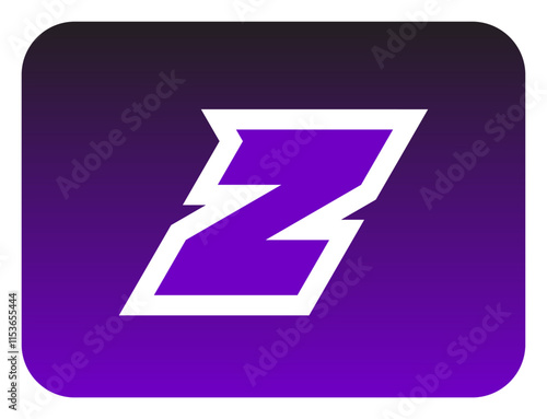 The bold slanted "Z" letter logo sharp corners is made from a basic triangle shape. A modern and futuristic logo that shows speed, courage and masculinity. Perfect for display fonts, titles, logotype.