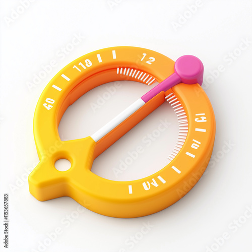 Colorful Circular Measurement Tool. 3D icon on white background