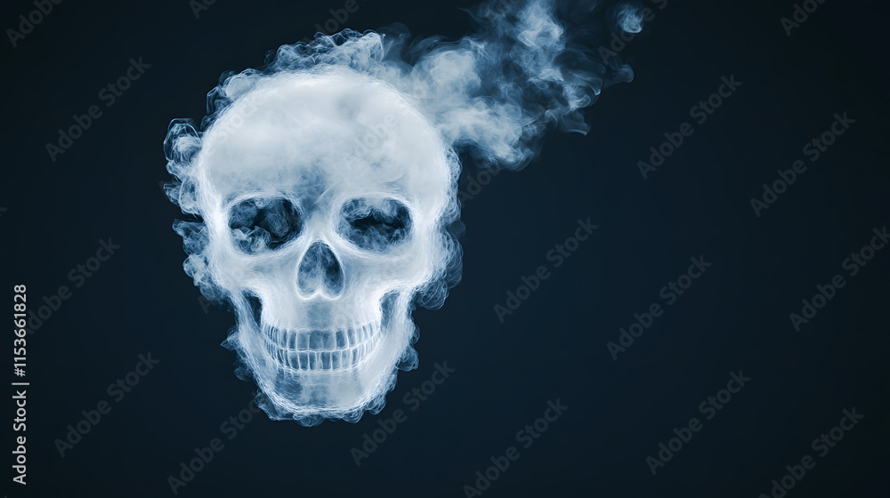 A skull made of smoke on a black background, showcasing a high-resolution image that combines elements of mystery and surrealism, symbolizing a dark and eerie atmosphere, perfect for Halloween, horror A skull made of smoke on a black background, showcasing a high-resolution image that combines elements of mystery and surrealism, symbolizing a dark and eerie atmosphere, perfect for Halloween, horror