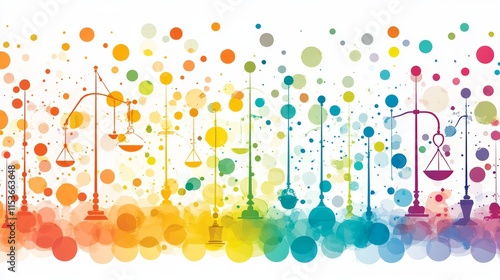 Wallpaper Mural Scales of Justice, Legal Background, Rainbow Colors, Pastel Design, Court Symbols, Law, Justice Torontodigital.ca