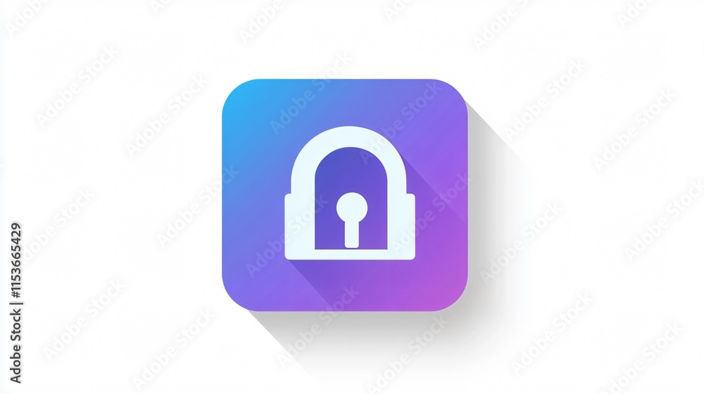 Modern Lock Icon with Long Shadow in Flat Design for Security Concepts Modern Lock Icon with Long Shadow in Flat Design for Security Concepts