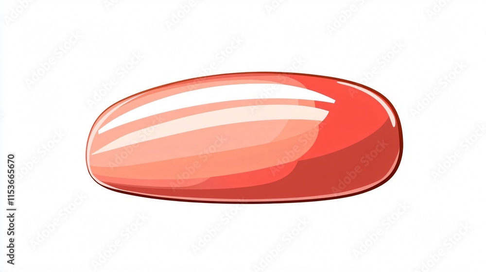 Elegant Polished Fingernail Vector Illustration Isolated on White Background Elegant Polished Fingernail Vector Illustration Isolated on White Background