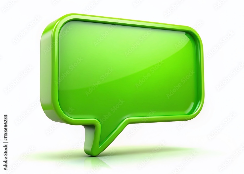 Awesome 3D Green Speech Bubble - Bright, Sharp Photo