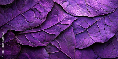 Purple leaves form a vibrant pattern. Abstract natural creations display intricate texture. Botanical closeup offers detail, ideal for backgrounds, adding rich and vivid color. photo