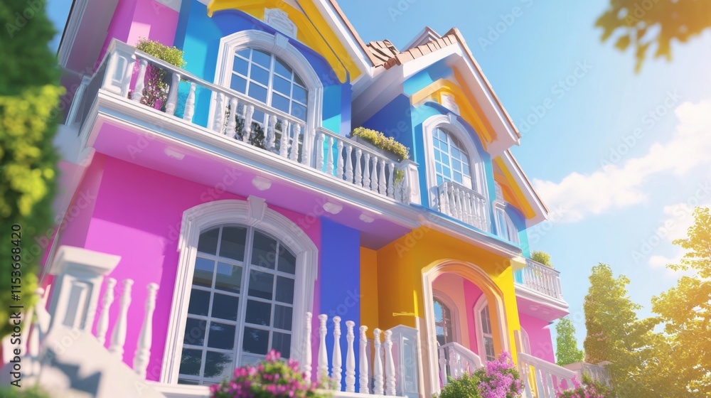 Fototapeta premium Colorful Renovation with Vibrant Design Elements