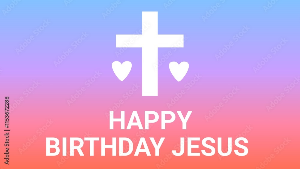 Obraz premium Happy birthday Jesus web banner design illustration 