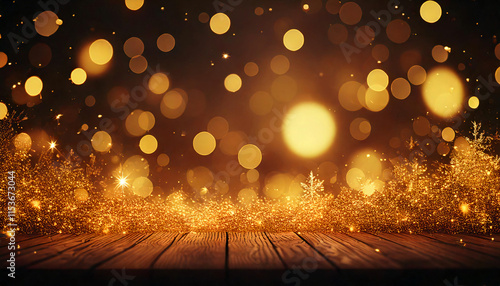 happy new year background with golden bokeh