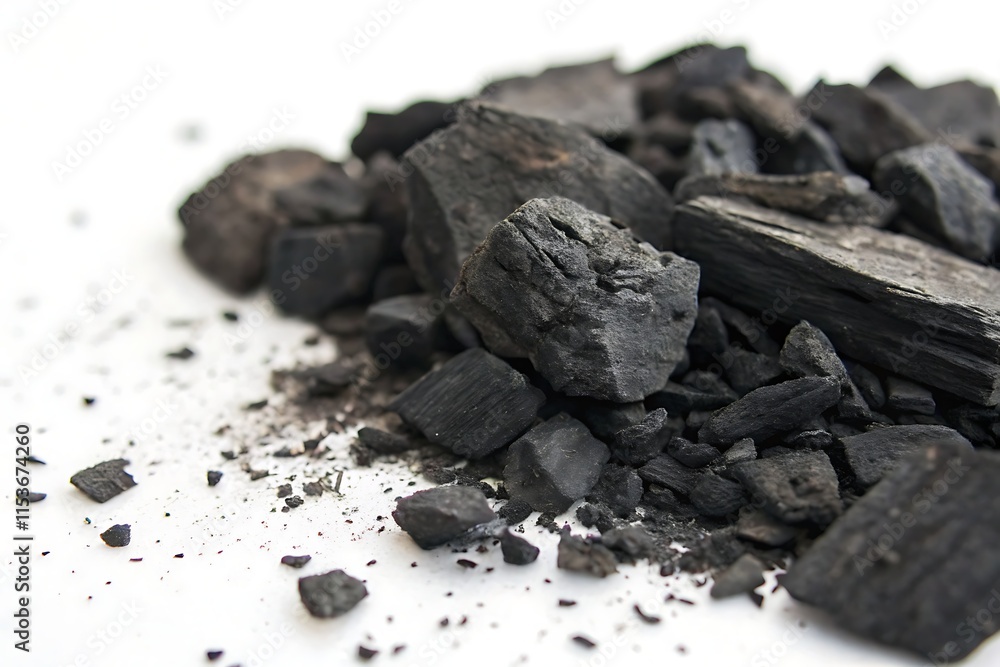 coal isolated on white background coal isolated on white background