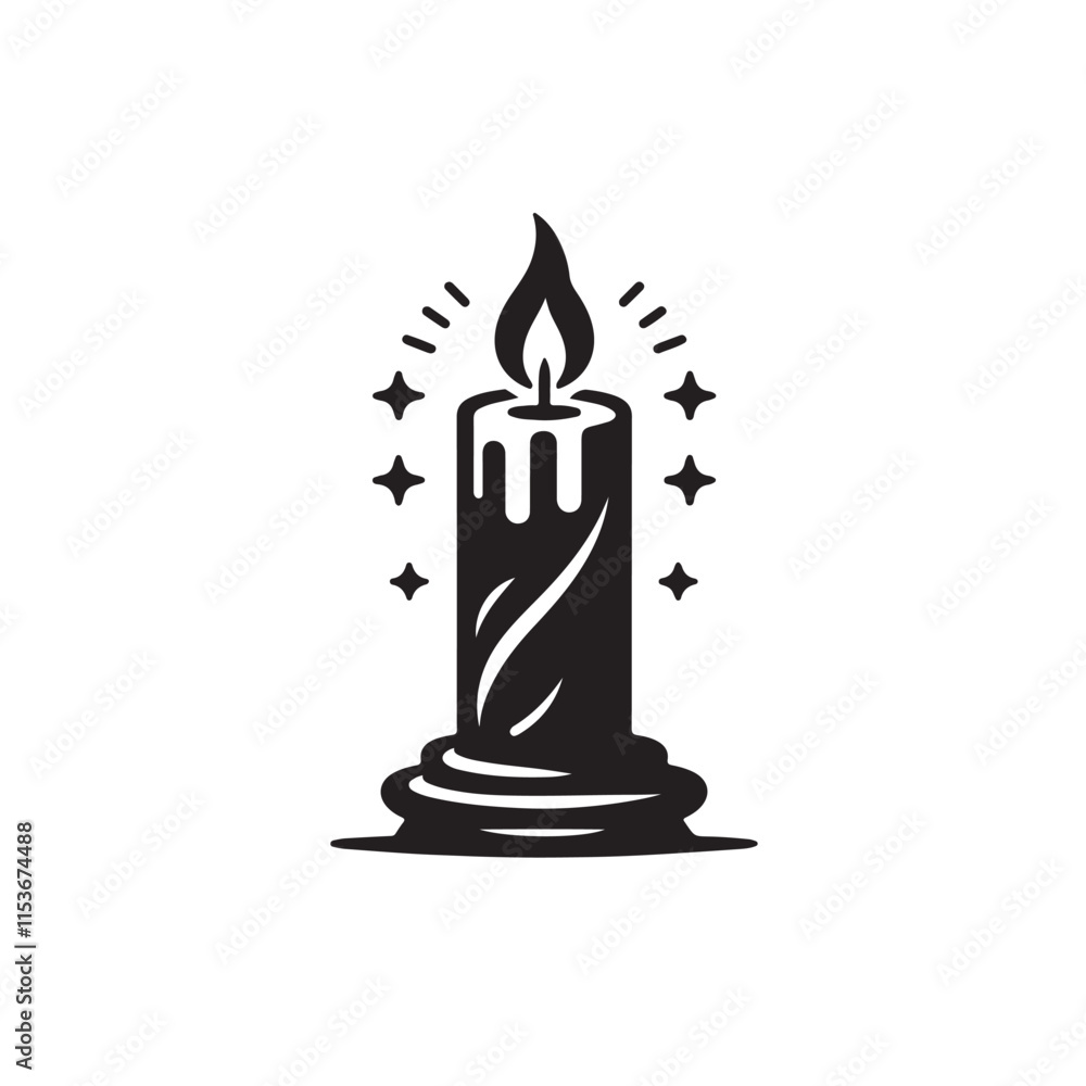 Obraz premium burning candle on a white background