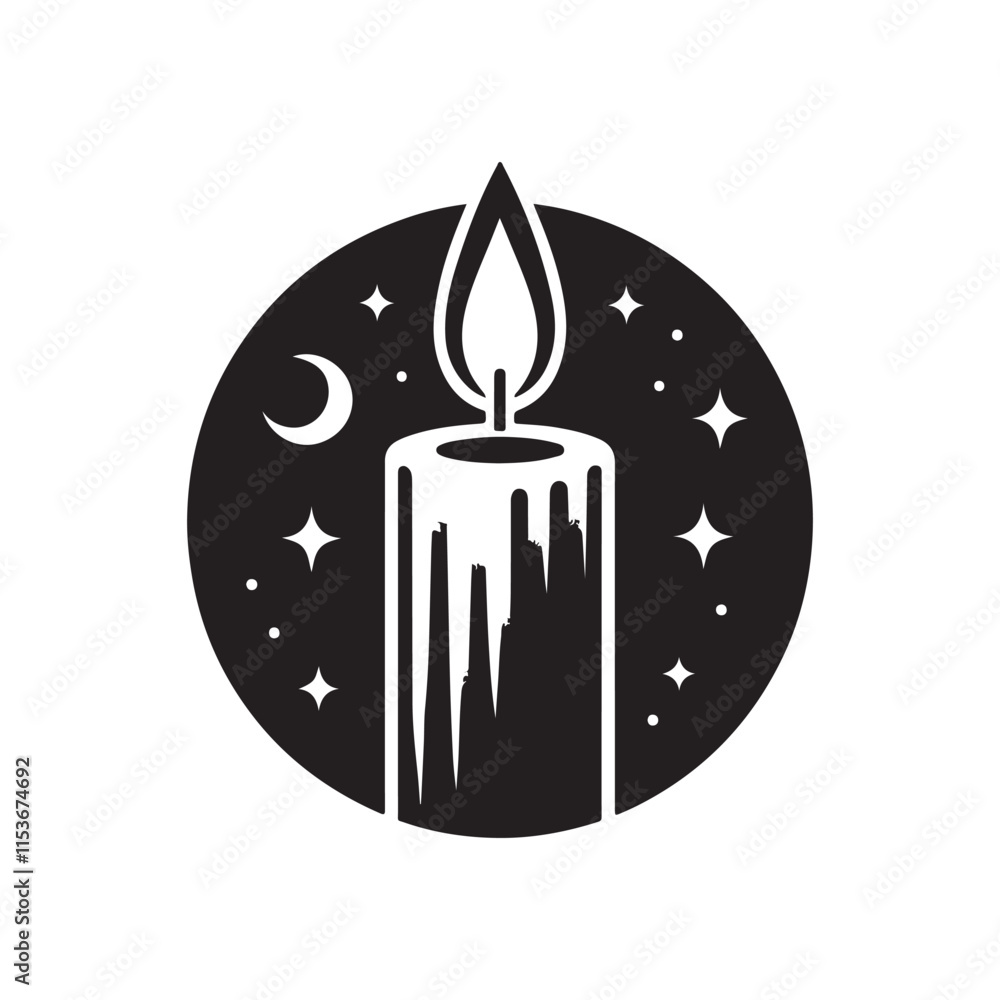 Obraz premium burning candle on a white background