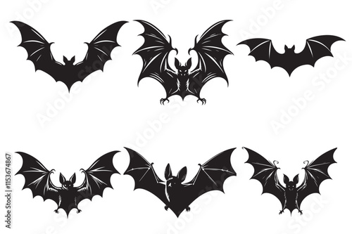 black and white bat silhouette