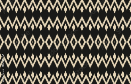 Geometric ethnic oriental ikat seamless pattern  color oriental. Aztec ornament print. Design for background ,curtain, carpet, wallpaper, clothing, wrapping, Batik, vector illustration.