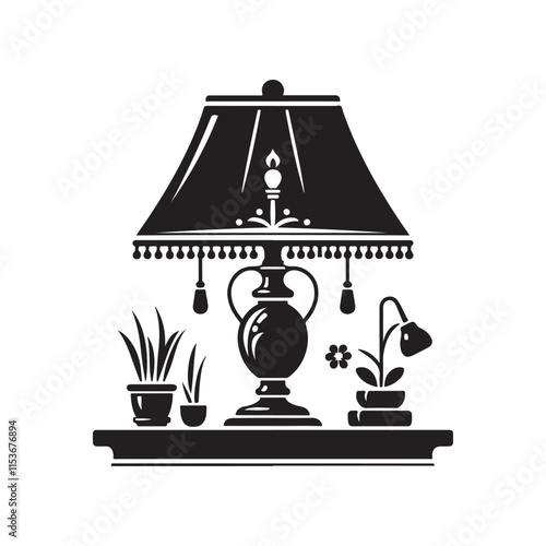 a lamp silhouette vector 