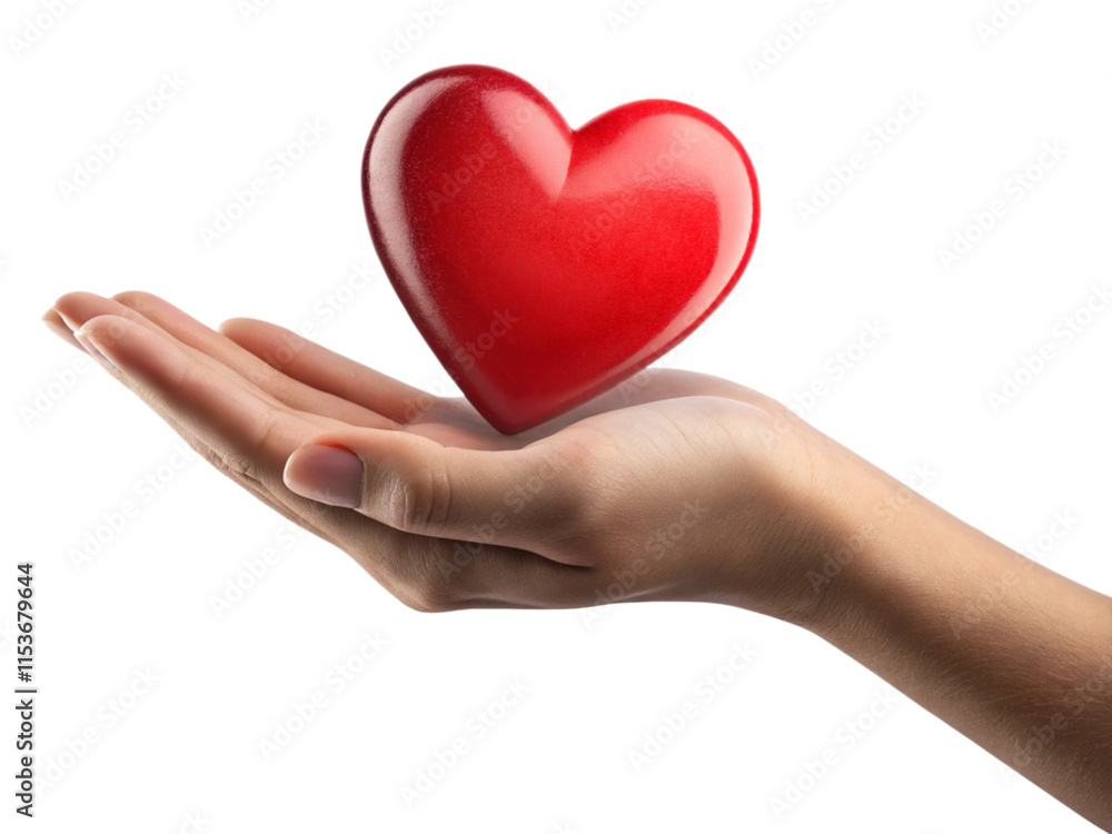 Hand holding a red heart symbol, representing love, care, and kindness. Suitable for health, charity, and support-related concepts. Isolated on transparent background, PNG. Hand holding a red heart symbol, representing love, care, and kindness. Suitable for health, charity, and support-related concepts. Isolated on transparent background, PNG.