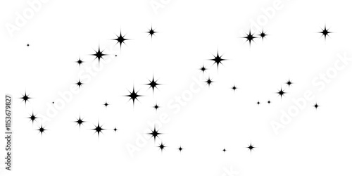 Stars on a white background. Starry sky. Vector illustration.