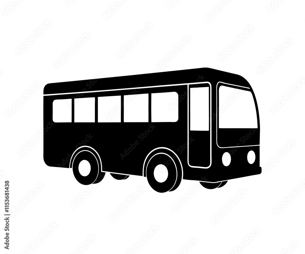 City bus vehicle side view icon and vector illustration City bus vehicle side view icon and vector illustration