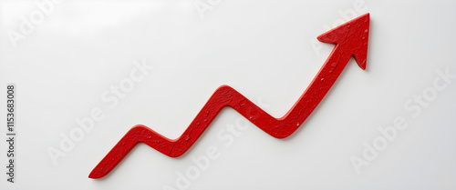 Growing red graph symbolizing success and progress in business photo