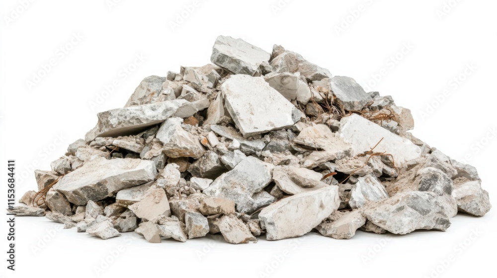 Vibrant Excavation Materials on White Background Vibrant Excavation Materials on White Background