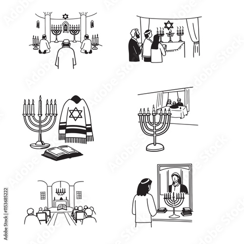 Asarah B'Tevet Jewish holiday. Handwritten calligraphy text illustration. Great for observed as a day of fasting, mourning, and repentance through 
