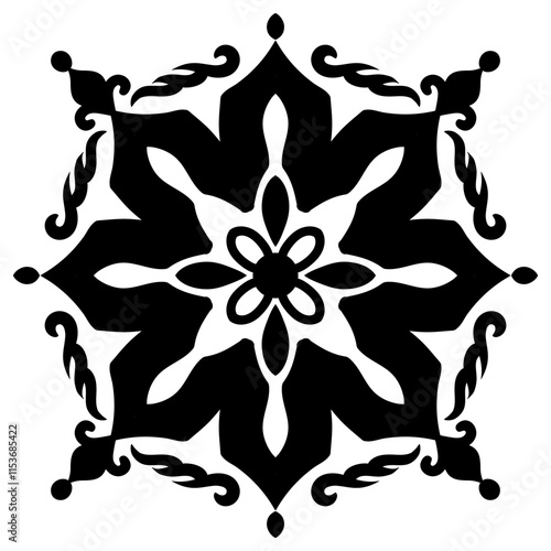 A vintage frame illustration element. Floral symmetry border. Fit for banner, background, merchandise. Vector Eps 10.