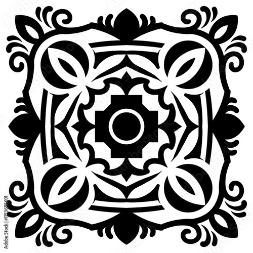 A vintage frame illustration element. Floral symmetry border. Fit for banner, background, merchandise. Vector Eps 10.