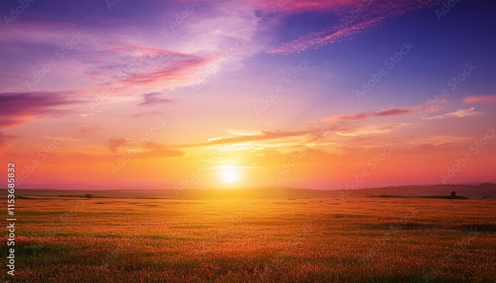 Fototapeta premium Colorful sunset background with copy space for design. Generated image