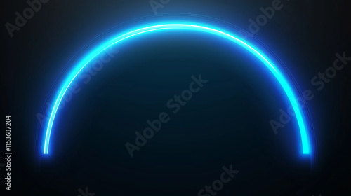 Blue glowing arc light on black background