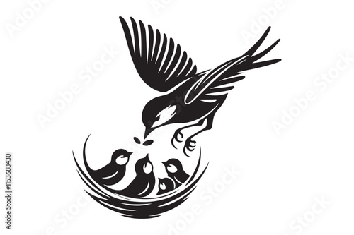 Modern Bird Silhouette Vector for Logo and Branding photo