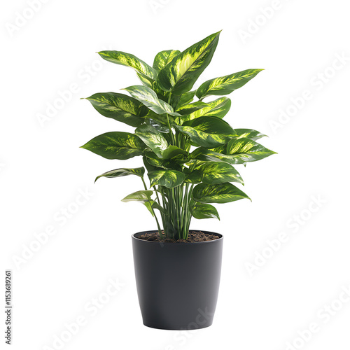 house plant isolated on white background full depth of field 