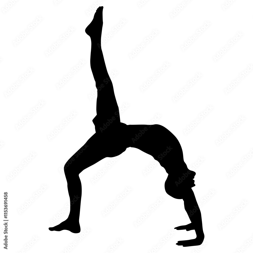 Fitness and Mindfulness Yoga Pose Male Silhouette Design Fitness and Mindfulness Yoga Pose Male Silhouette Design