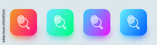 Evidence line icon in square gradient colors. Investigation signs vector illustration.