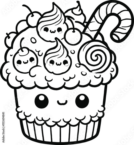 Kawaii Delights Sweet Treats Coloring Fun for Kids, Sugar & Smiles Kawaii Desserts to Color, Kawaii Candyland: Cute Sweet Treats Coloring Pages