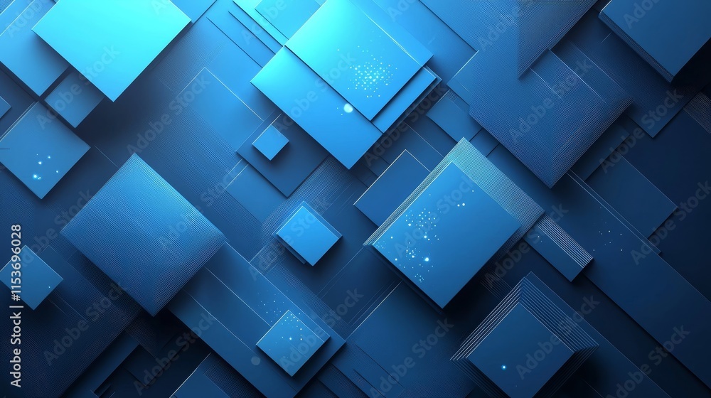 Abstract blue geometric shapes create a modern digital background with layered elements and varying textures Abstract blue geometric shapes create a modern digital background with layered elements and varying textures