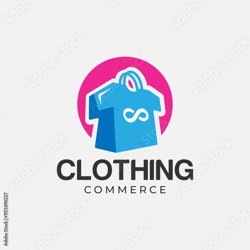 Playful Clothing E-commerce logo design vector template 