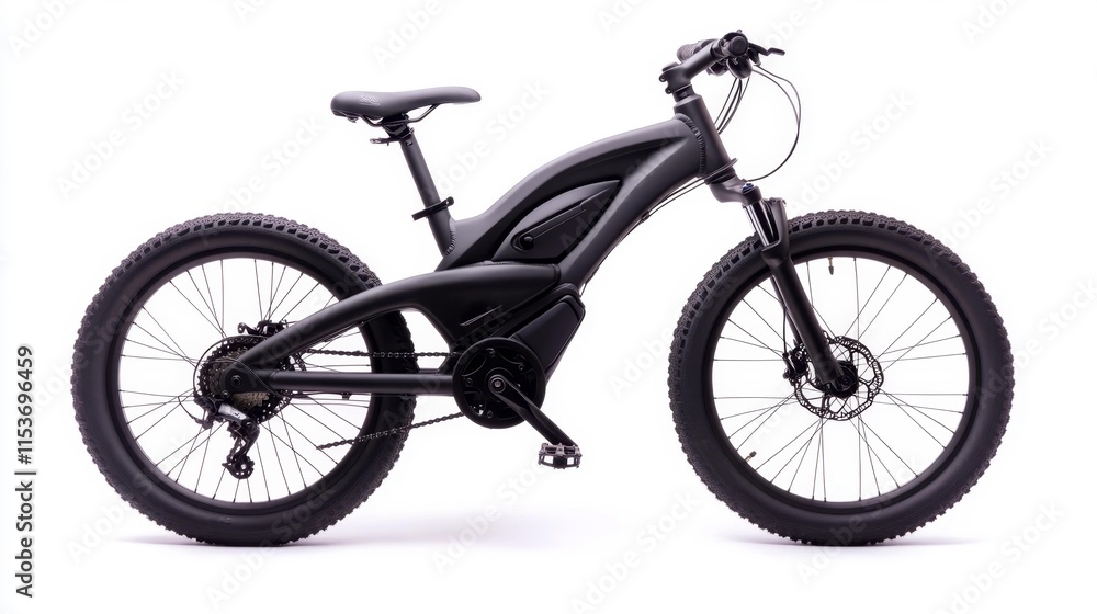Compact Folding Bike on White Background. Generative AI Compact Folding Bike on White Background. Generative AI