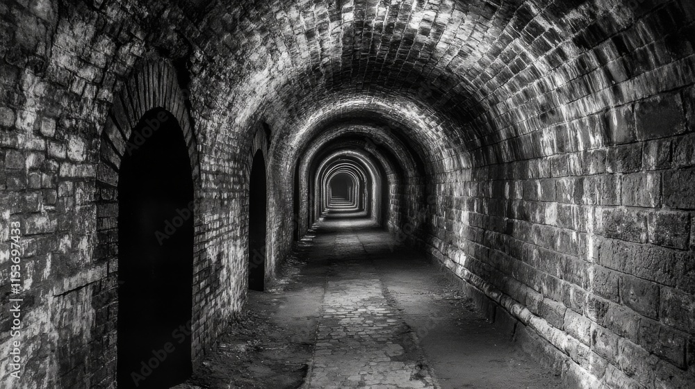 Dramatic Tunnel with High Contrast and Subtle Lighting Dramatic Tunnel with High Contrast and Subtle Lighting