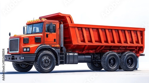 Dump Truck Isolated on White Background. Generative AI photo