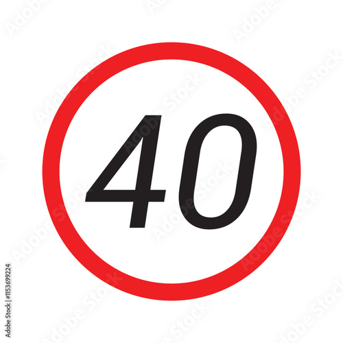 Speed limit highway sign collection. Restriction sign for car drivers not to exceed the speed over 10, 20, 30, 40, 50, 60, 70, 80, 90 and 100 kilometers per hour vector illustration in eps 10.