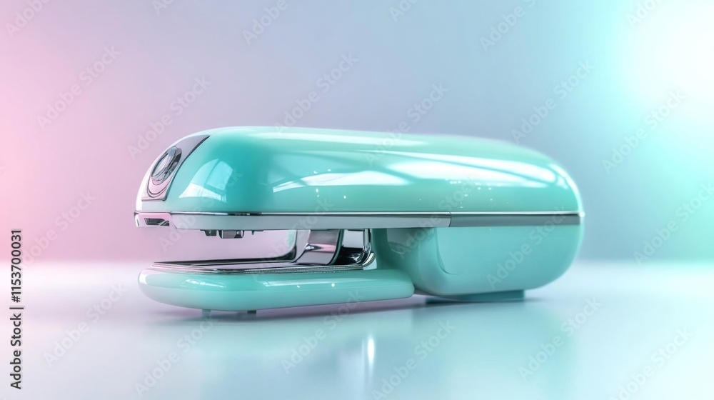 Stylish Retro Stapler on a Pastel Background. Generative AI Stylish Retro Stapler on a Pastel Background. Generative AI