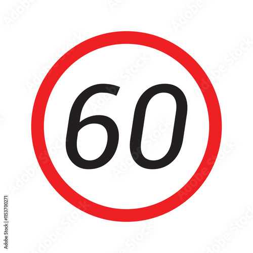 Speed limit highway sign collection. Restriction sign for car drivers not to exceed the speed over 10, 20, 30, 40, 50, 60, 70, 80, 90 and 100 kilometers per hour vector illustration in eps 10.