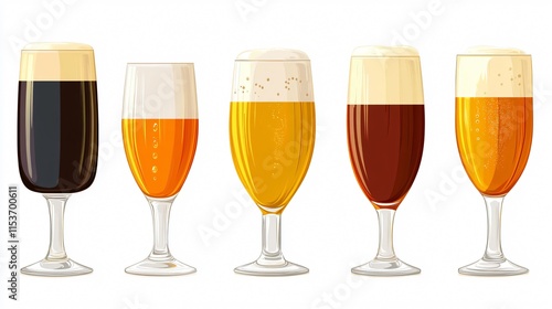 Crystalline Glass of Beer Vector Illustration for Beverage Designs photo