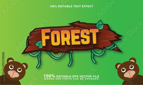 forestt text effect editable movie and epic text style photo