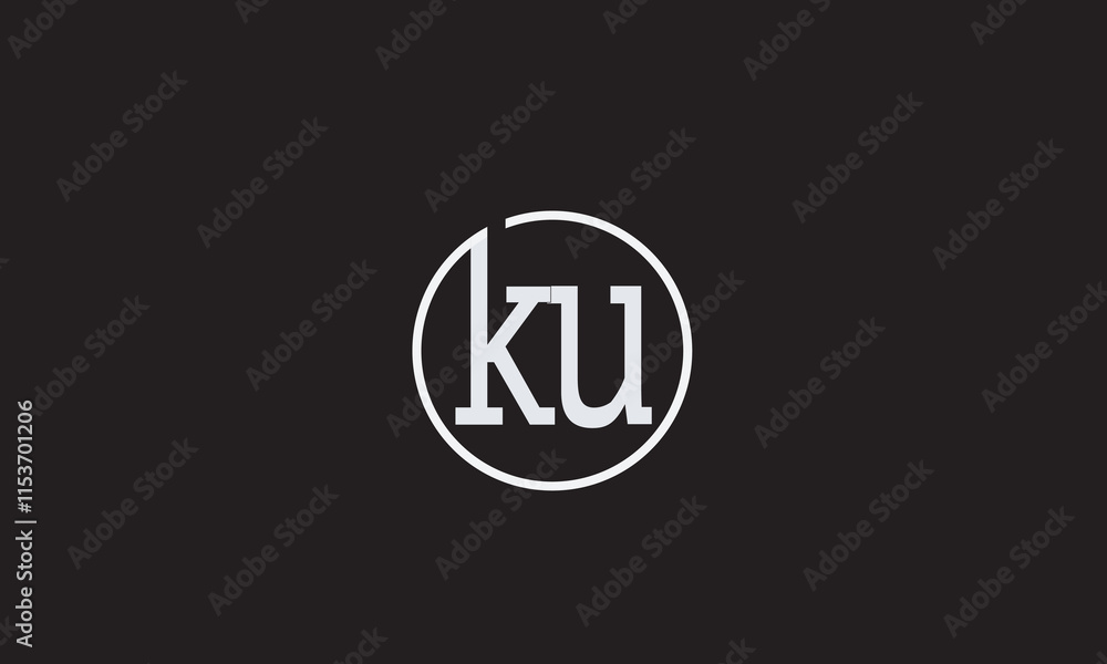 KU, UK, K, U Abstract Letters Logo Monogram KU, UK, K, U Abstract Letters Logo Monogram