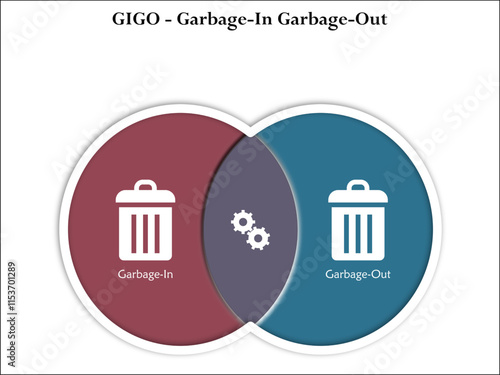 Vector illustration of garbage in garbage out. Infographic template