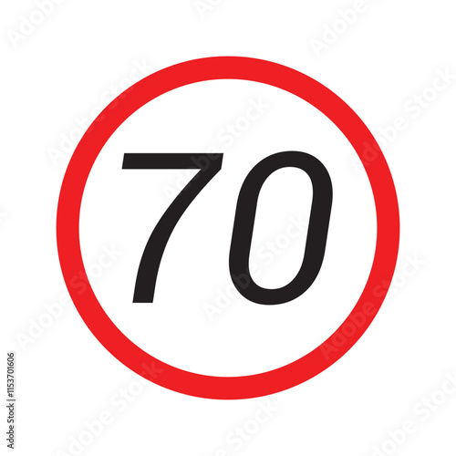 Speed limit highway sign collection. Restriction sign for car drivers not to exceed the speed over 10, 20, 30, 40, 50, 60, 70, 80, 90 and 100 kilometers per hour vector illustration in eps 10.