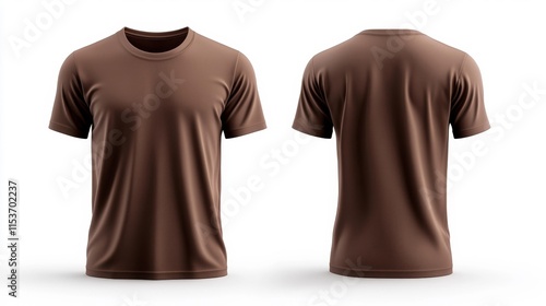 Mockup of Chocolate Brown T-Shirt. Generative AI photo