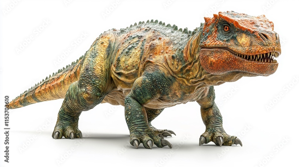 Obraz premium Tuojiangosaurus dinosaur isolated on a white background. Generative AI