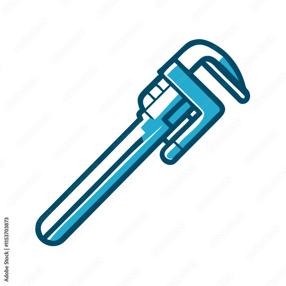 Illustration of a pipe wrench on transparent background Illustration of a pipe wrench on transparent background
