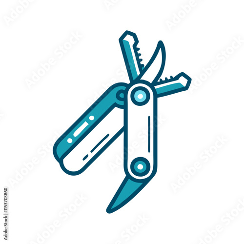 Versatile multi-tool for all your outdoor and DIY needs on a transparent background